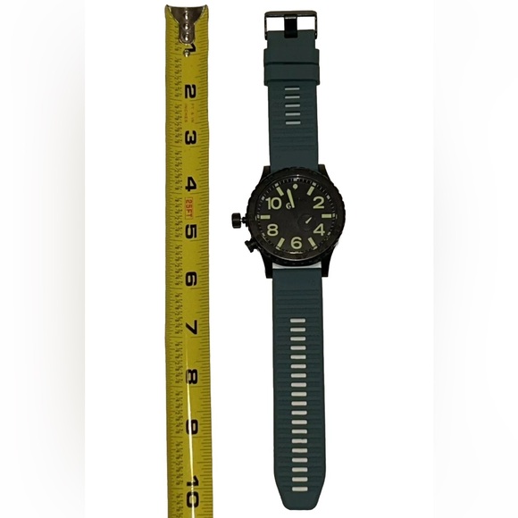 Watch Band 25mm Green w Black Rubber Replacement 4 Nixon 51-30 Strap Garmin NEW! - Picture 3 of 12